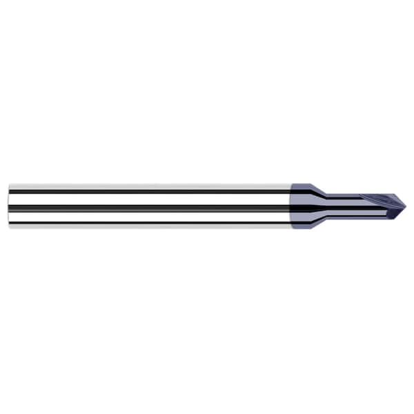 Chamfer Cutter-Pointed-Long Reach 0.0470 3/64 Neck DIAx0.1410 Reachx30 Degree per side Carbide